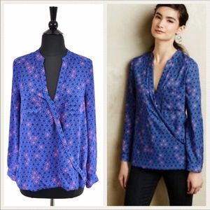 Anthropologie Maeve Eva Faux Wrap Top